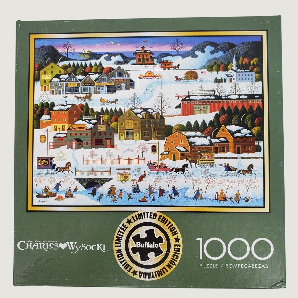 Buffalo Games Charles Wysocki 1000 Piece Puzzle Winter Village Americana 91400